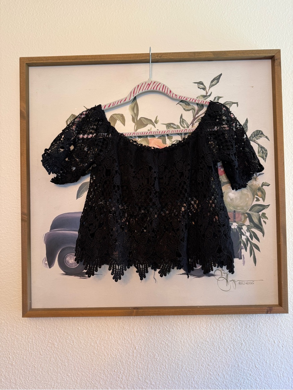 Y2K Rue21 Black Crochet Lace Romantic Top